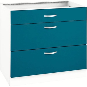 Unterschrank WIHO KÜCHEN Flexi Schränke Gr. B/H/T: 90 cm x 82 cm x 57 cm, blau (ozeanblau) Unterschränke Breite 90 cm