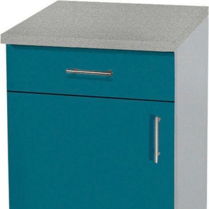 Unterschrank WIHO KÜCHEN Kiel Schränke Gr. B/H/T: 40 cm x 85 cm x 60 cm, 1 St., blau (ozeanblau) Unterschränke 40 cm breit, in Tiefe 60