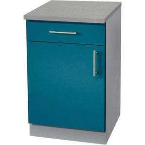 Unterschrank WIHO KÜCHEN Kiel Schränke Gr. B/H/T: 50 cm x 85 cm x 60 cm, 1 St., blau (ozeanblau) Unterschränke 50 cm breit, in Tiefe 60