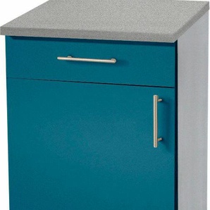 Unterschrank WIHO KÜCHEN Kiel Schränke Gr. B/H/T: 60 cm x 85 cm x 60 cm, 1 St., blau (ozeanblau) Unterschränke 60 cm breit