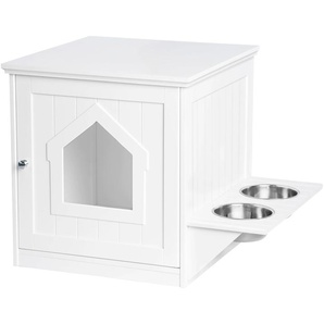 UPP Tierbett Katzenhaus Tierbetten BxLxH: 51x67x51 cm, mit Futterstation Gr. B/H/L: 51 cm x 51 cm x 67 cm, weiß Katzenkörbe -kissen