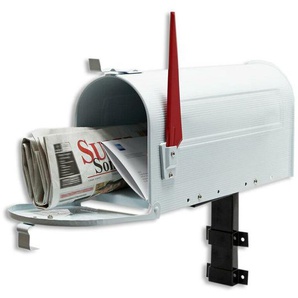 US Mailbox Briefkasten Amerikanisches Design weiß mit Wandhalterung