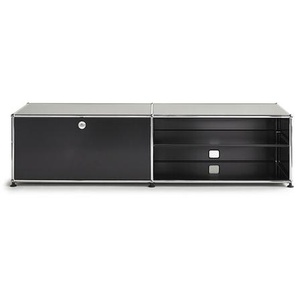 USM Lowboard graphitschwarz, Designer Prof. Fritz Haller, 39x153x53 cm