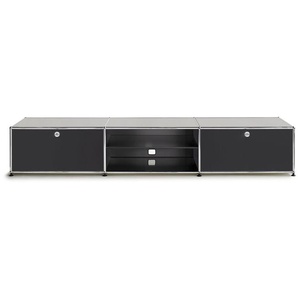 USM Lowboard graphitschwarz, Designer Prof. Fritz Haller, 39x228x53 cm