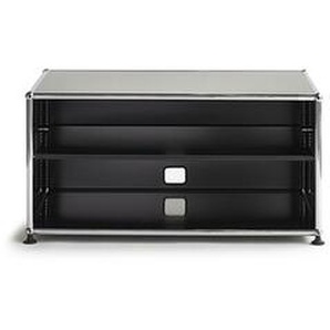 USM Lowboard graphitschwarz, Designer Prof. Fritz Haller, 39x78x53 cm