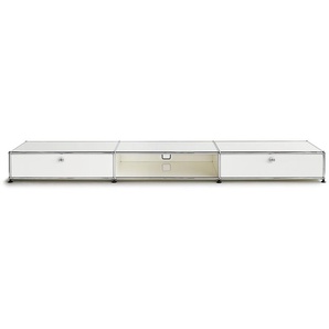 USM Lowboard reinweiss weiß, Designer Prof. Fritz Haller, 21.5x228x38 cm