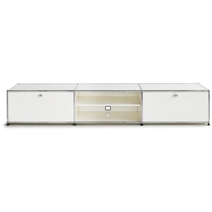 USM Lowboard reinweiss weiß, Designer Prof. Fritz Haller, 39x228x53 cm