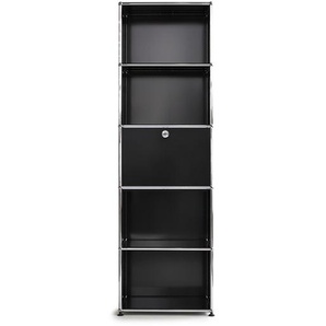 USM Regal schwarz, Designer Prof. Fritz Haller, 179x53x38 cm