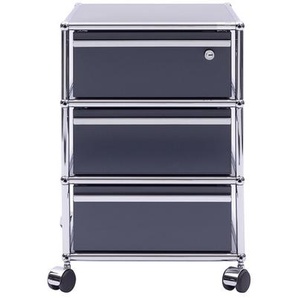 USM Rollcontainer anthrazitgrau, Designer Prof. Fritz Haller, 61x42x53 cm