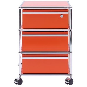 USM Rollcontainer reinorange, Designer Prof. Fritz Haller, 61x42x53 cm