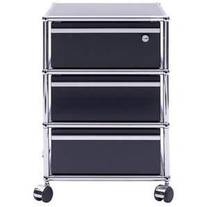 USM Rollcontainer graphitschwarz, Designer Prof. Fritz Haller, 61x42x53 cm