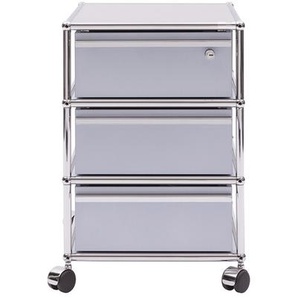 USM Rollcontainer mattsilber, Designer Prof. Fritz Haller, 61x42x53 cm