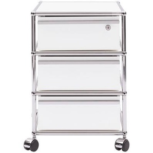 USM Rollcontainer reinweiss weiß, Designer Prof. Fritz Haller, 61x42x53 cm