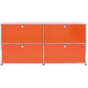 USM Sideboard reinorange, Designer Prof. Fritz Haller, 74x153x38 cm