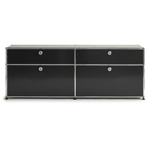 USM Sideboard graphitschwarz, Designer Prof. Fritz Haller, 56.5x153x38 cm