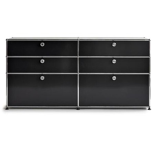 USM Sideboard graphitschwarz, Designer Prof. Fritz Haller, 74x153x38 cm