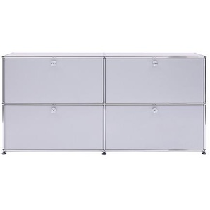 USM Sideboard mattsilber, Designer Prof. Fritz Haller, 74x153x38 cm