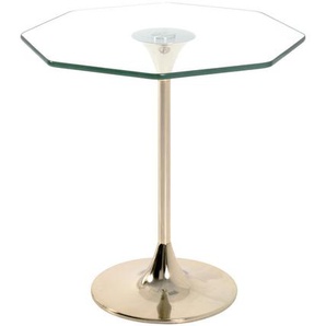 Beistelltisch, Gold, Metall, Glas, achteckig, 45x47 cm, Wohnzimmer, Wohnzimmertische, Beistelltische, Beistelltische Metall