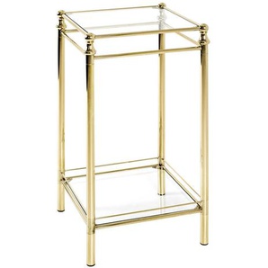 Beistelltisch, Messing, Metall, Glas, 40x73 cm, Wohnzimmer, Wohnzimmertische, Beistelltische, Beistelltische Metall