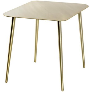 Beistelltisch, Gold, Metall, rechteckig, Rundrohr, 44x45 cm, Wohnzimmer, Wohnzimmertische, Beistelltische, Beistelltische Metall