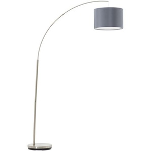 Bogenleuchte Clarie, Silber, Textil, 180 cm, Fußschalter, Lampen & Leuchten, Innenbeleuchtung, Stehlampen, Bogenlampen