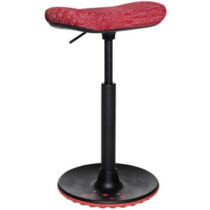 Bürohocker, Rot, Textil, Uni, Drehteller, 35x57-77x35 cm, Made in Germany, Arbeitszimmer, Bürostühle, Bürohocker