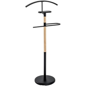 Herrendiener, Buche, Schwarz, Metall, Holz, Buche, massiv, 47x112x29 cm, Hosenhalter, Schlafzimmer, Herrendiener