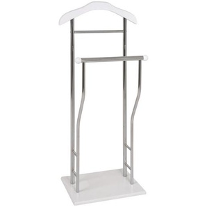 Herrendiener, Weiß, Chrom, Metall, 45x110x30 cm, Hosenhalter, Schlafzimmer, Herrendiener