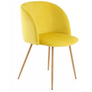 Stuhl-Set, Gelb, Metall, Kunststoff, 54x84x56 cm, abwischbar, Esszimmer, Stühle, Esszimmerstühle, Esszimmerstühle-Set