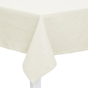 Tischdecke Juno, Weiß, Textil, Ornament, rechteckig, 135x220 cm, bügelfrei, Wohntextilien, Tischwäsche, Tischdecken