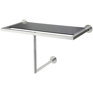 Wandgarderobe, Metall, Glas, 65x20.5x30 cm, Hutablage, Kleiderstange, Garderobe, Garderobenleisten & Garderobenhaken