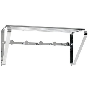 Wandgarderobe , Chrom , Metall , 48x20x18 cm , Hutablage , Garderobe, Garderobenleisten & Garderobenhaken