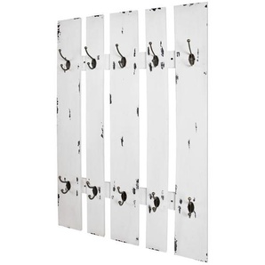 Wandgarderobe, Weiß, Metall, 65x100x9 cm, Garderobe, Garderobenleisten & Garderobenhaken
