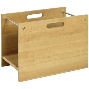 Zeitungsständer , Buche , Holz , Buche , massiv , 40x30x25 cm , Tragegriffe , Ordnen & Aufbewahren, Zeitungsständer