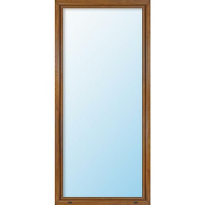 Uw 0,9 W/m²K Terassentür pvc, 3-fach Isolierglas, golden oak/golden oak, 1-flügelig, Dreh/Kipp, 100 x 200 cm, din rechts
