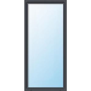 Uw 0,9 W/m²K Terassentür pvc, 3-fach Isolierglas, weiss/titan, 1-flügelig, Dreh/Kipp, 100 x 200 cm, din links