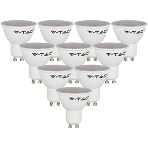 V-TAC LED-SMD-Lampe, PAR16, GU10, EEK: F, 4,5W, 400lm, 3000K, 10 Stück