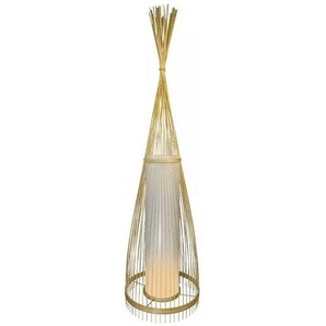 V-Tac Vt-3100 Designer-Stehlampe Aus Holz Mit Rattanlampenschirm E27 Halter - Sku 40571