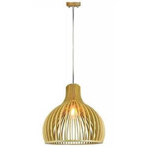 V-Tac Vt-4453 Hölzerne Pendelleuchte Modern Mit Chrom Dekorativem Lampenschirm E27 Ф450mm - Sku 40551