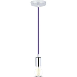 V-Tac Vt-7338 Hängeleuchter 1mt E27 Metall Mit Lilafarbenem Kabel Ф39mm Ip20 – Sku 3790