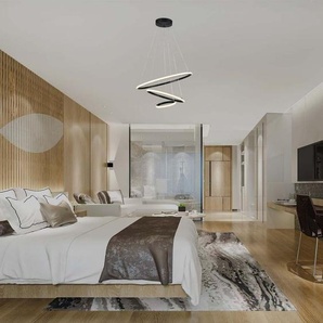 V-Tac Vt-7816 Led-Hängeleuchter 3 Aufgehängte Kreise 32w Aus Metall Mit Modernem Design 60*100cm Farben Schwarz 3000k - 8017