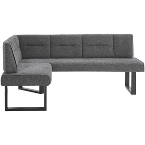Valdera Eckbank, Graphit, Metall, Textil, 3-Sitzer, L-Form, 182x142 cm, seitenverkehrt erhältlich, mit Rückenlehne, in verschiedenen Größen