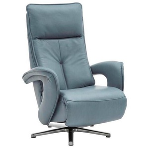Valdera Relaxsessel , Hellblau , Leder , Echtleder , Longlife-Leder, Semi-Anilinleder , 77x108x87 cm , Goldenes M , Fußauswahl, Lederauswahl, Stoffauswahl, erweiterbar (Typenauswahl), Liegefunktion , Wohnzimmer, Sessel, Relaxsessel