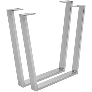 Valdera Tischgestell, Edelstahl, Metall, 2-teilig, Flachrohr, 7.5x72x78 cm, Esszimmer, Tische, Esstische, Tischsysteme, Tischgestell