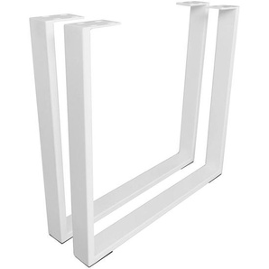 Valdera Tischgestell, Weiß, Metall, 2-teilig, U-Form, 7.5x72.5x78 cm, Esszimmer, Tische, Esstische, Tischsysteme, Tischgestell