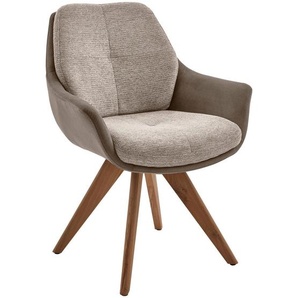 Valnatura Armlehnstuhl, Taupe, Eiche, Holz, Textil, Wildeiche, massiv, Stativgestell, 62x83.5x65 cm, Stoffauswahl, Typenauswahl, Gestellauswahl, Esszimmer, Stühle, Esszimmerstühle, Armlehnenstühle