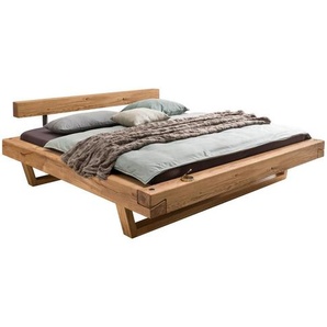 Valnatura Balkenbett, Eiche, Holz, Wildeiche, massiv, 180x200 cm, Schlafzimmer, Betten, Doppelbetten