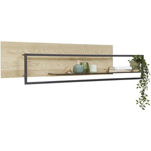 Valnatura Hängeelement , Eiche, Dunkelgrau , Holz, Metall, Glas , Wildeiche , massiv , 163.2x40x23.8 cm , EN 71 , Beimöbel erhältlich, hängend , Wohnzimmer, Wohnwände, Hängeelemente