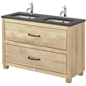 VAN HECK Waschtischkombination - holzfarben - Materialmix - 133 cm - 91 cm - 51,5 cm | Möbel Kraft