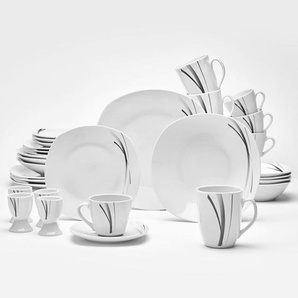 Van Well Kombiservice Alaska, Weiß, Keramik, 32-teilig, 180 ml,180 ml,330 ml, lebensmittelecht, Essen & Trinken, Geschirr, Geschirr-Sets, Kombiservice